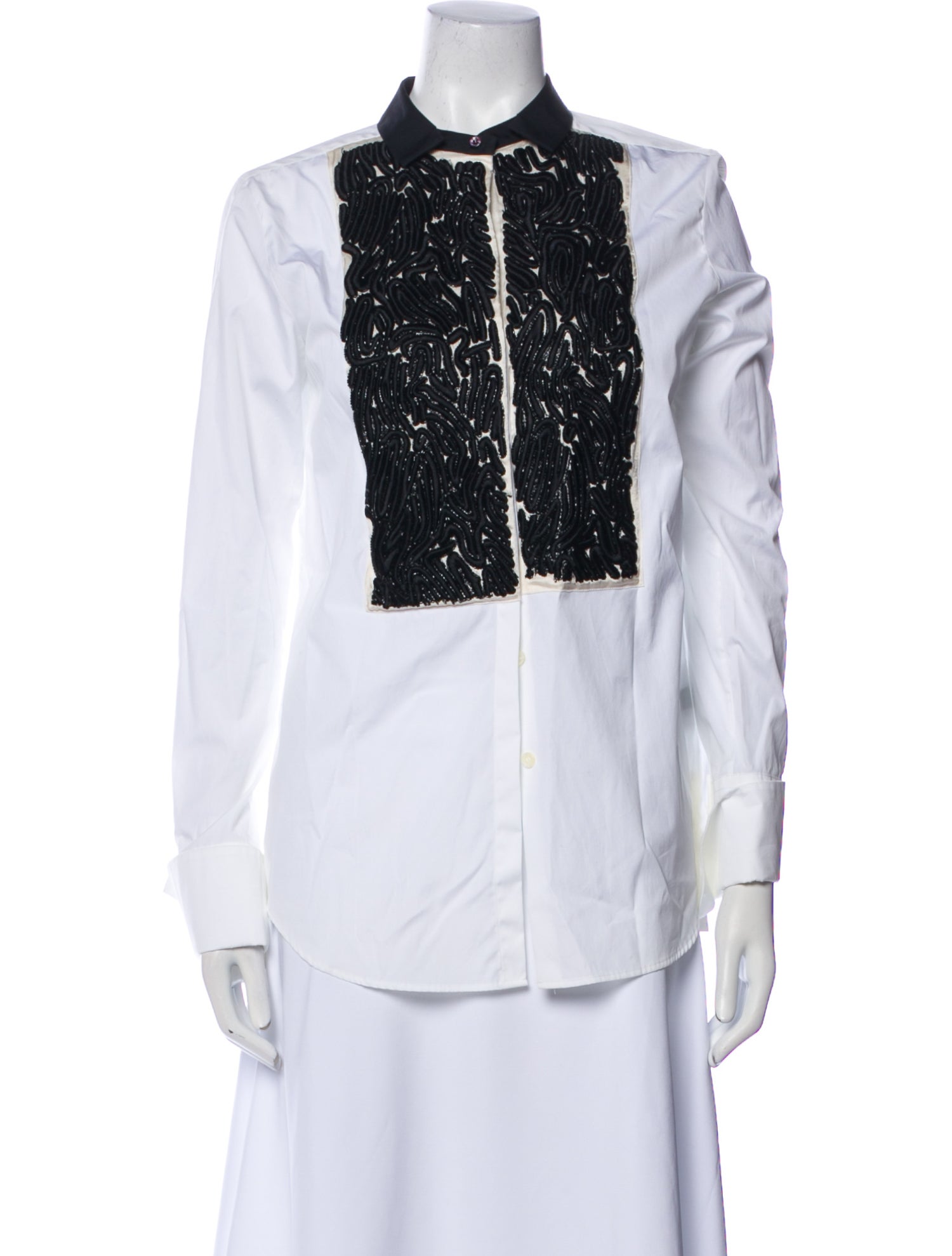 Etro Colorblock Pattern Long Sleeve Button-Up Top