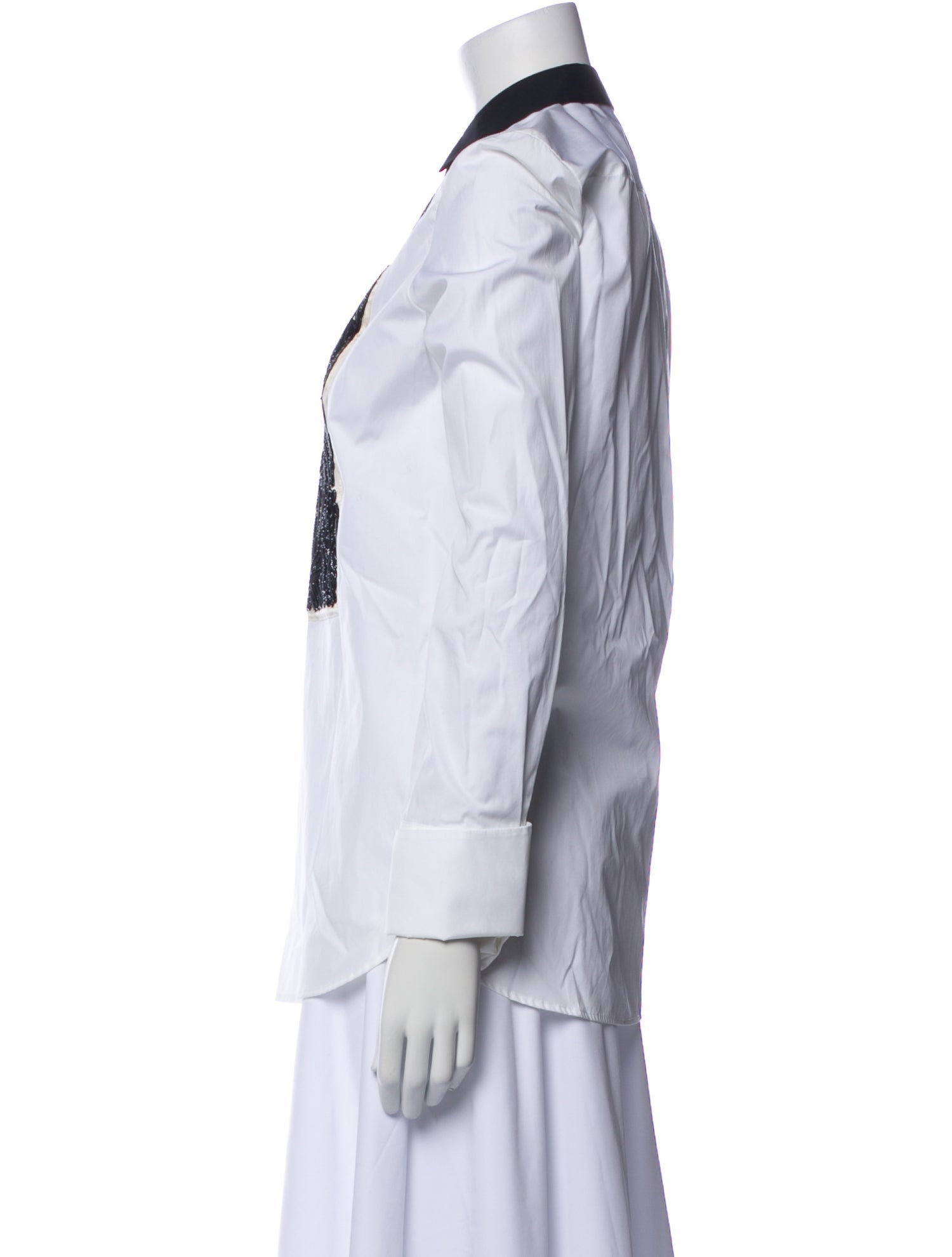 Etro Colorblock Pattern Long Sleeve Button-Up Top