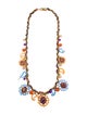 Etro Woven Fabric & Resin Station Link Necklace