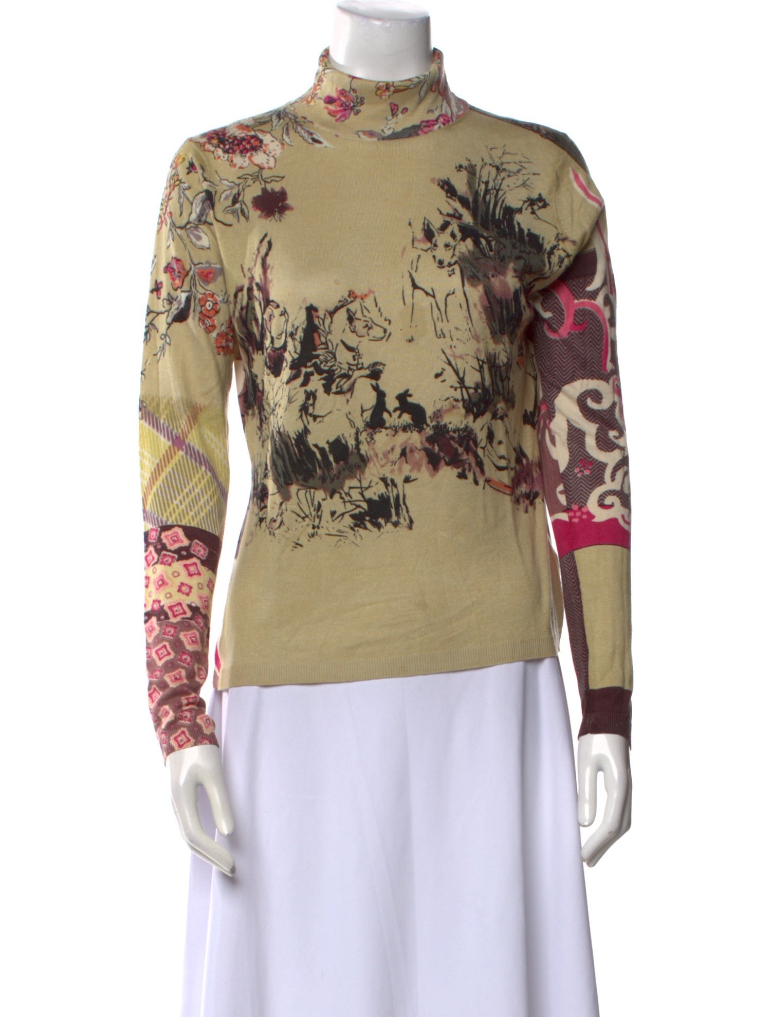 Etro Silk Floral Print Sweatshirt