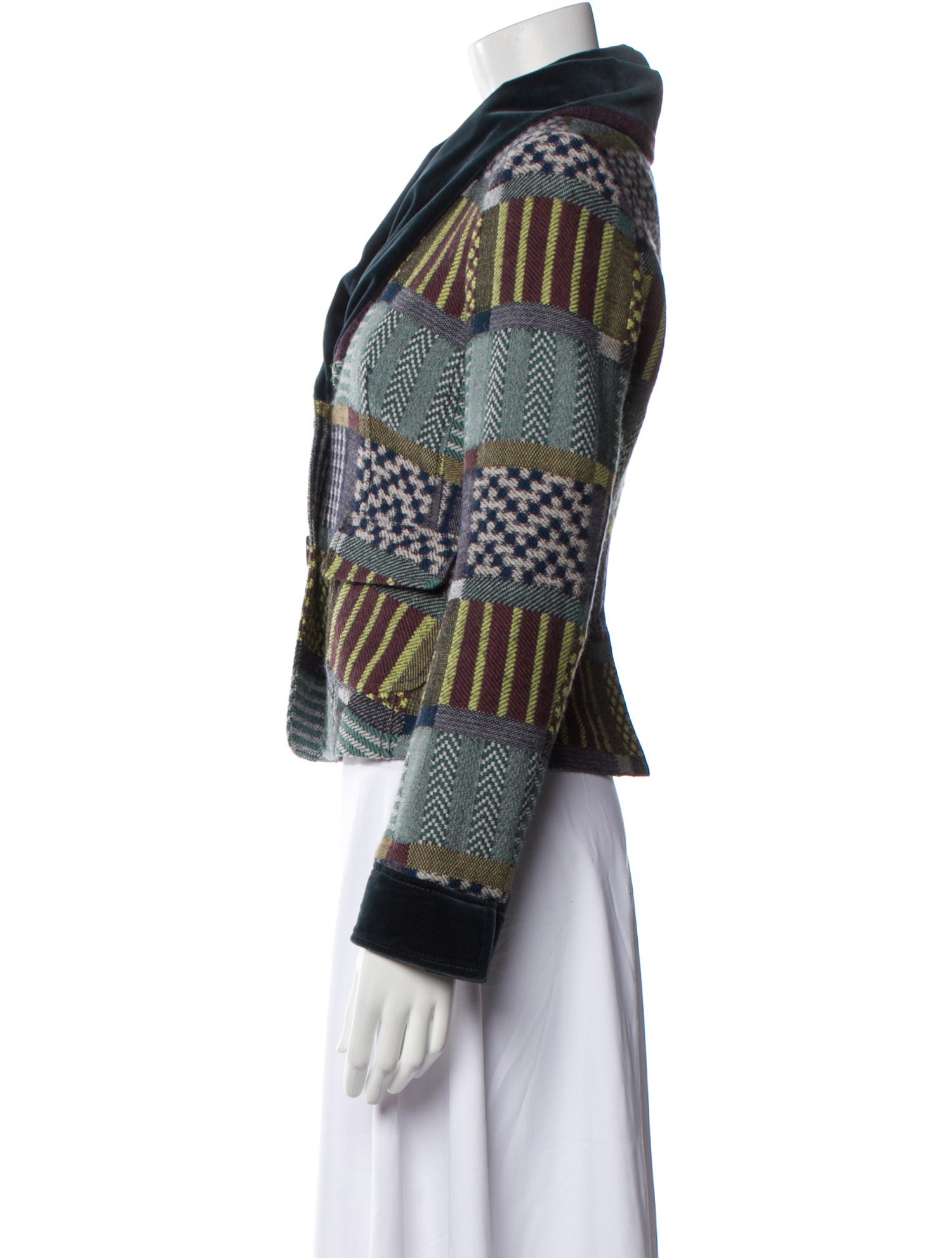 Etro Wool Plaid Print Blazer