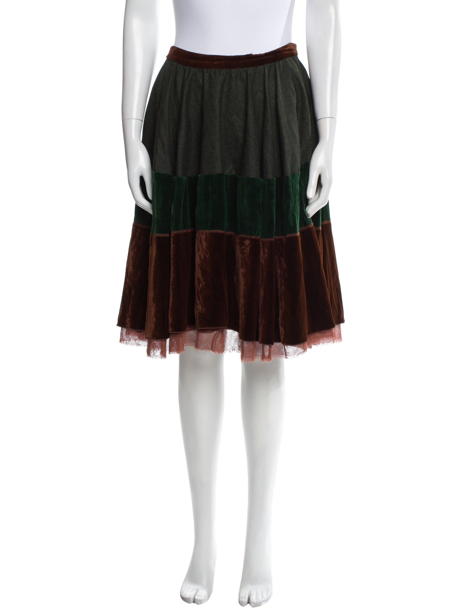 Etro Colorblock Pattern Knee-Length Skirt