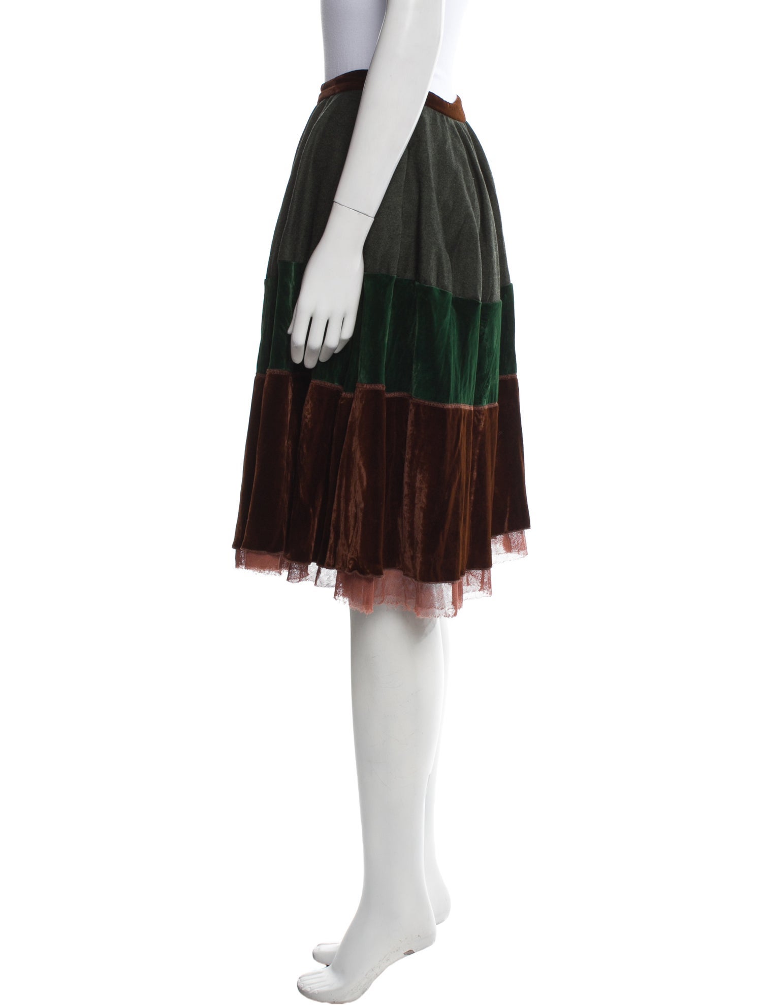 Etro Colorblock Pattern Knee-Length Skirt