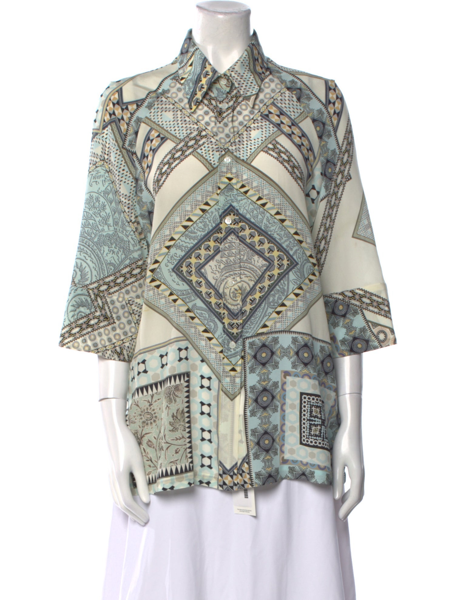Etro Silk Printed Button-Up Top