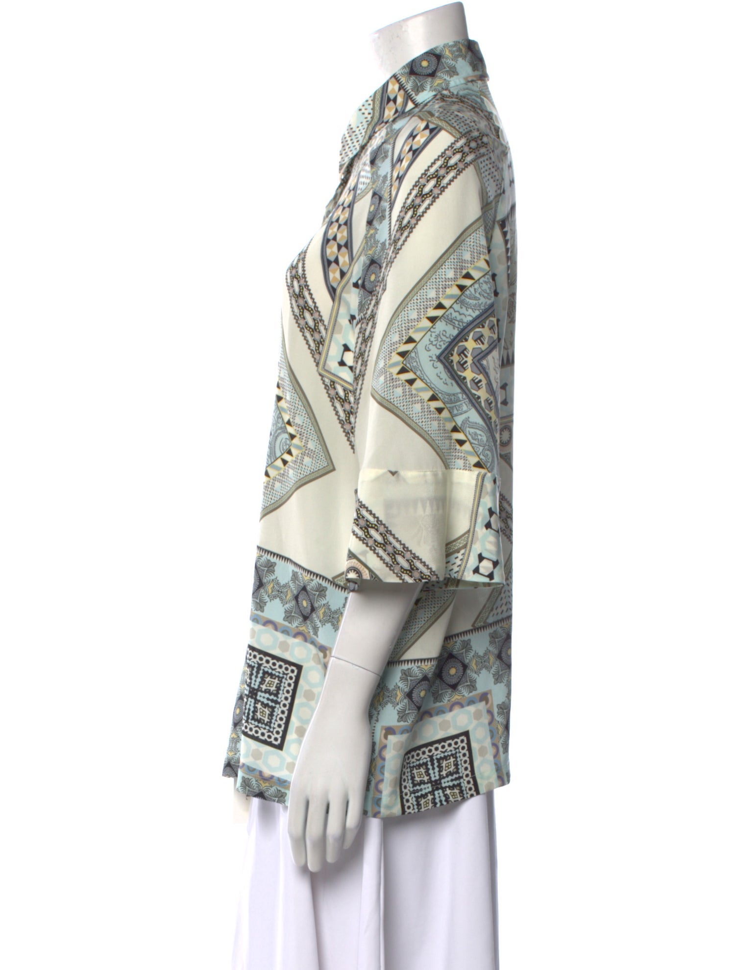 Etro Silk Printed Button-Up Top
