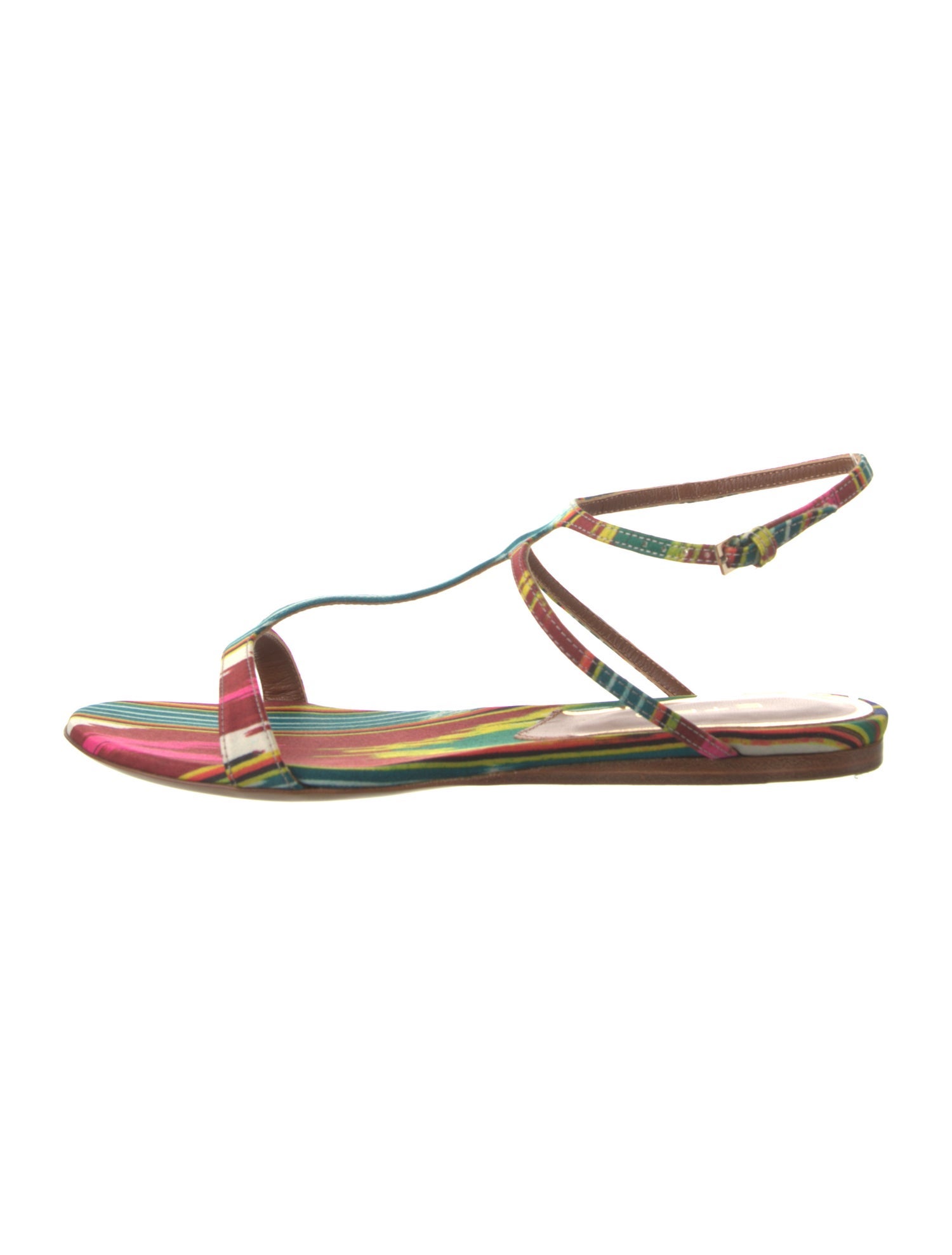 Etro Printed T-Strap Sandals