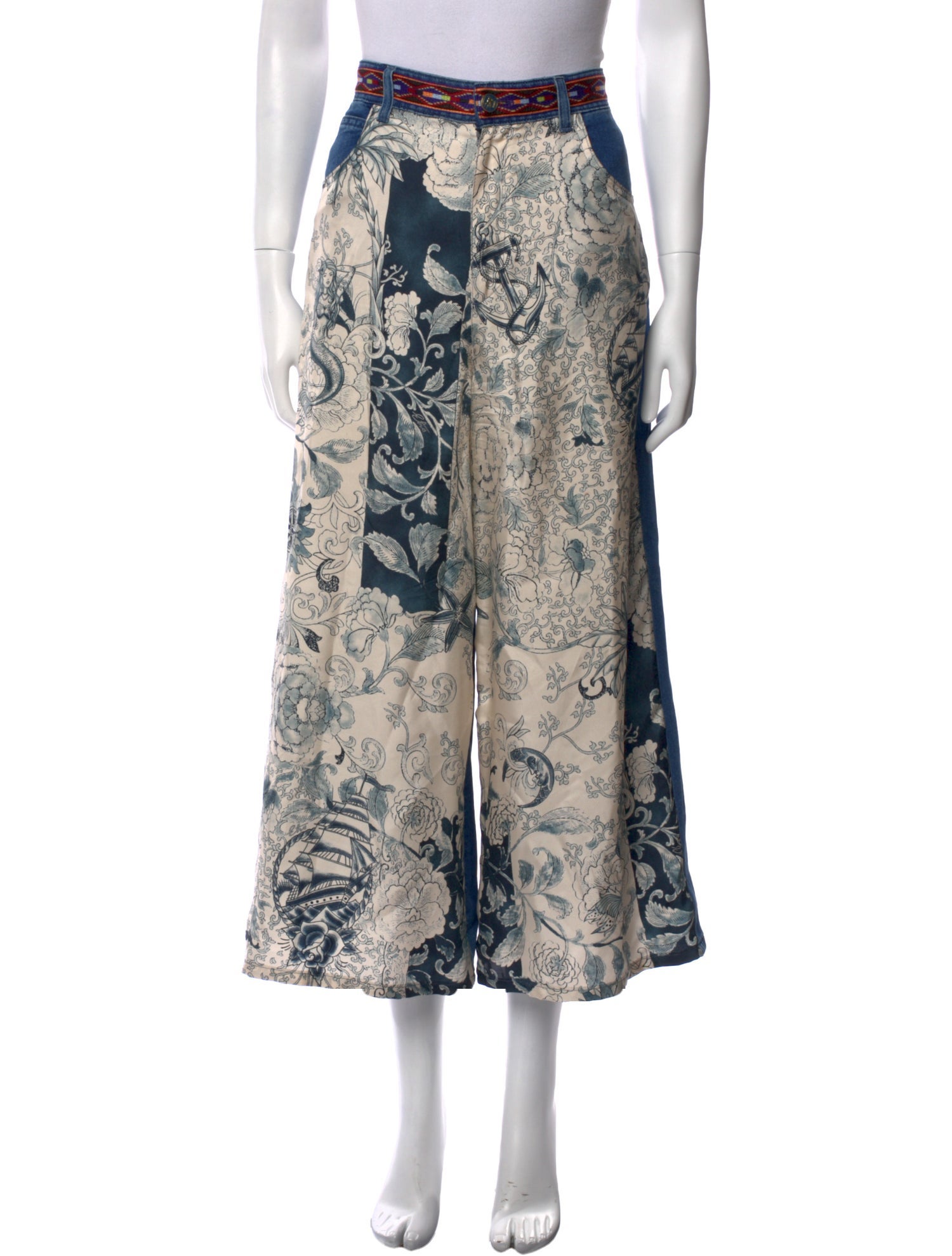 Etro Floral Print Wide Leg Pants