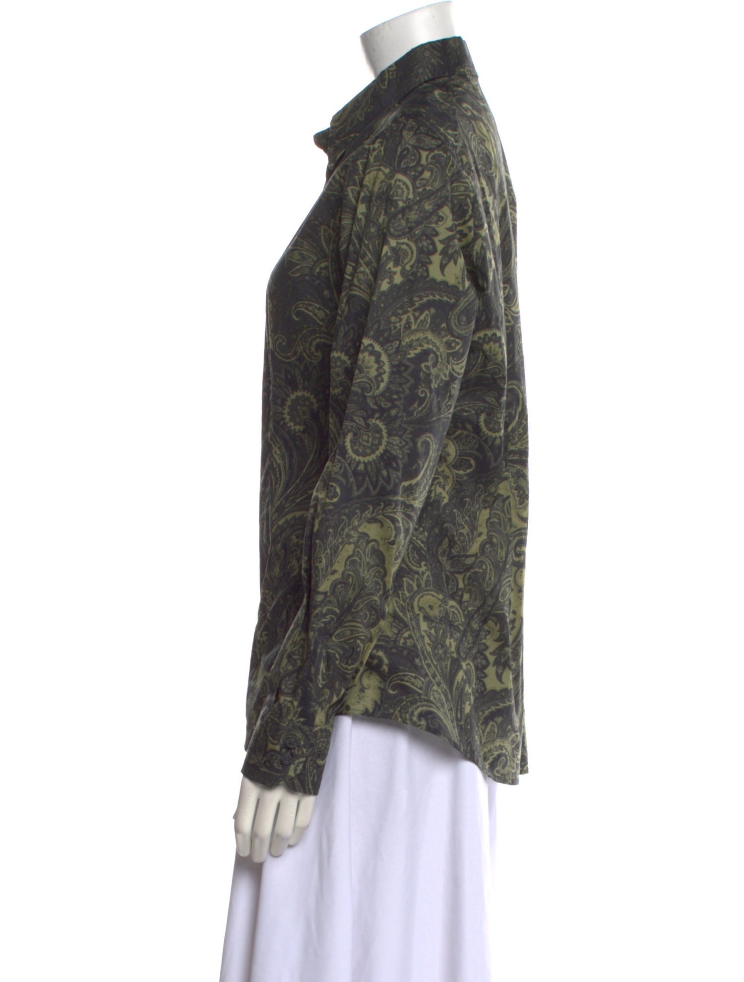 Etro Paisley Print Long Sleeve Button-Up Top