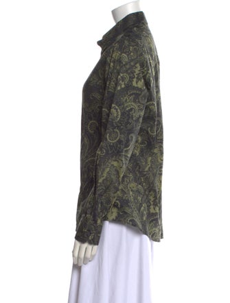Etro Paisley Print Long Sleeve Button-Up Top