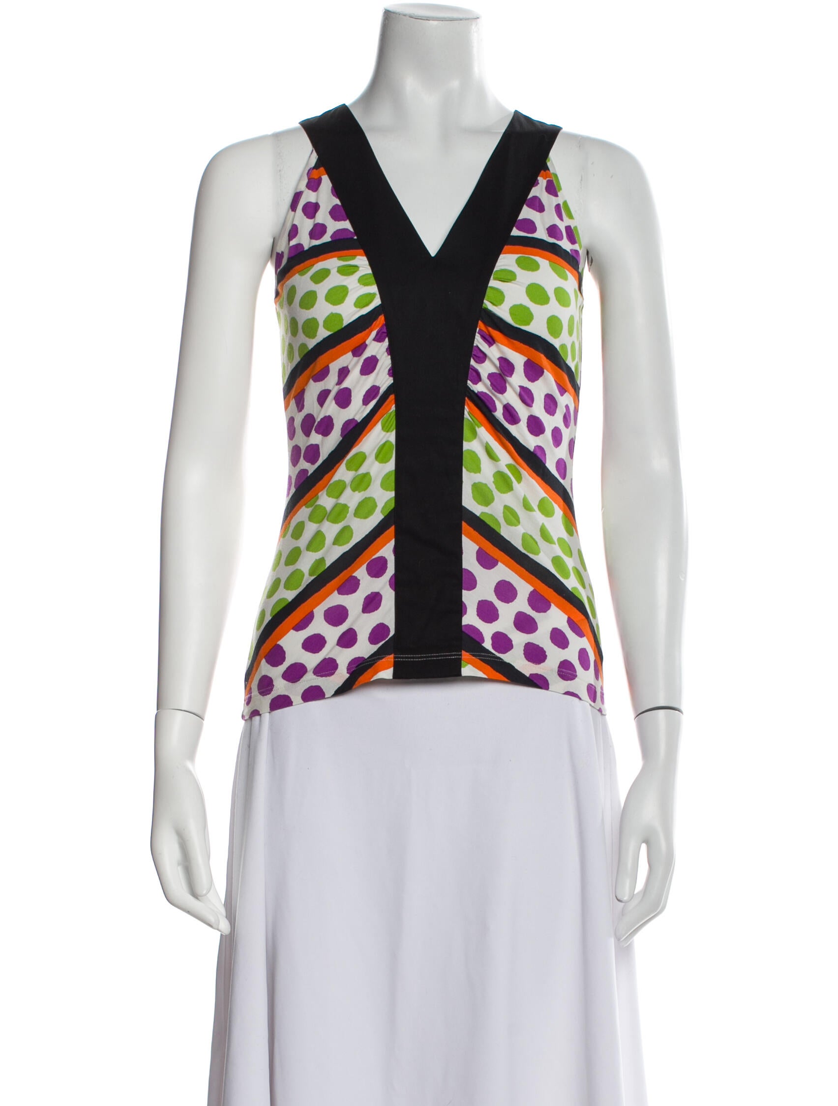 Etro Printed V-Neck Top