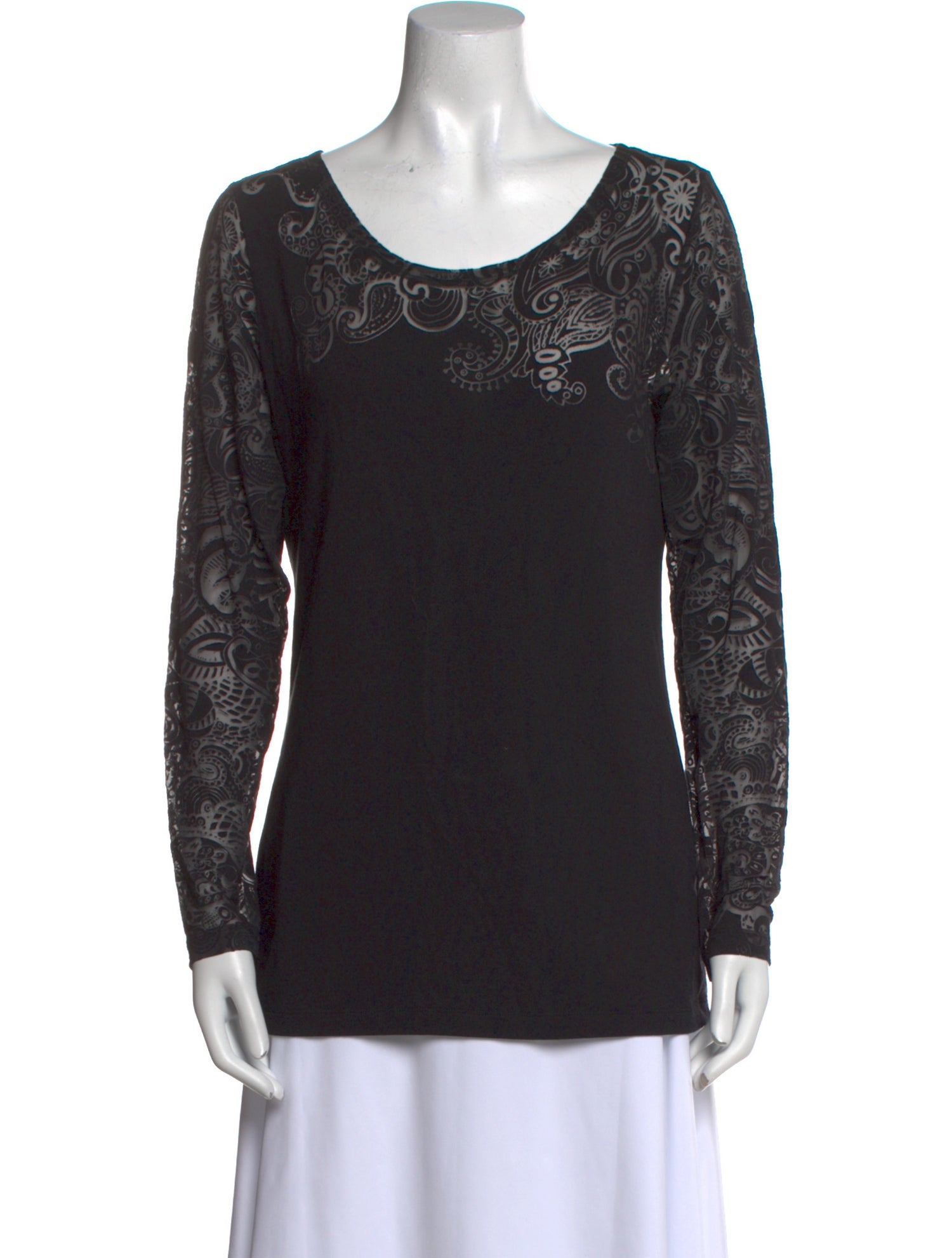Etro Scoop Neck Long Sleeve Top