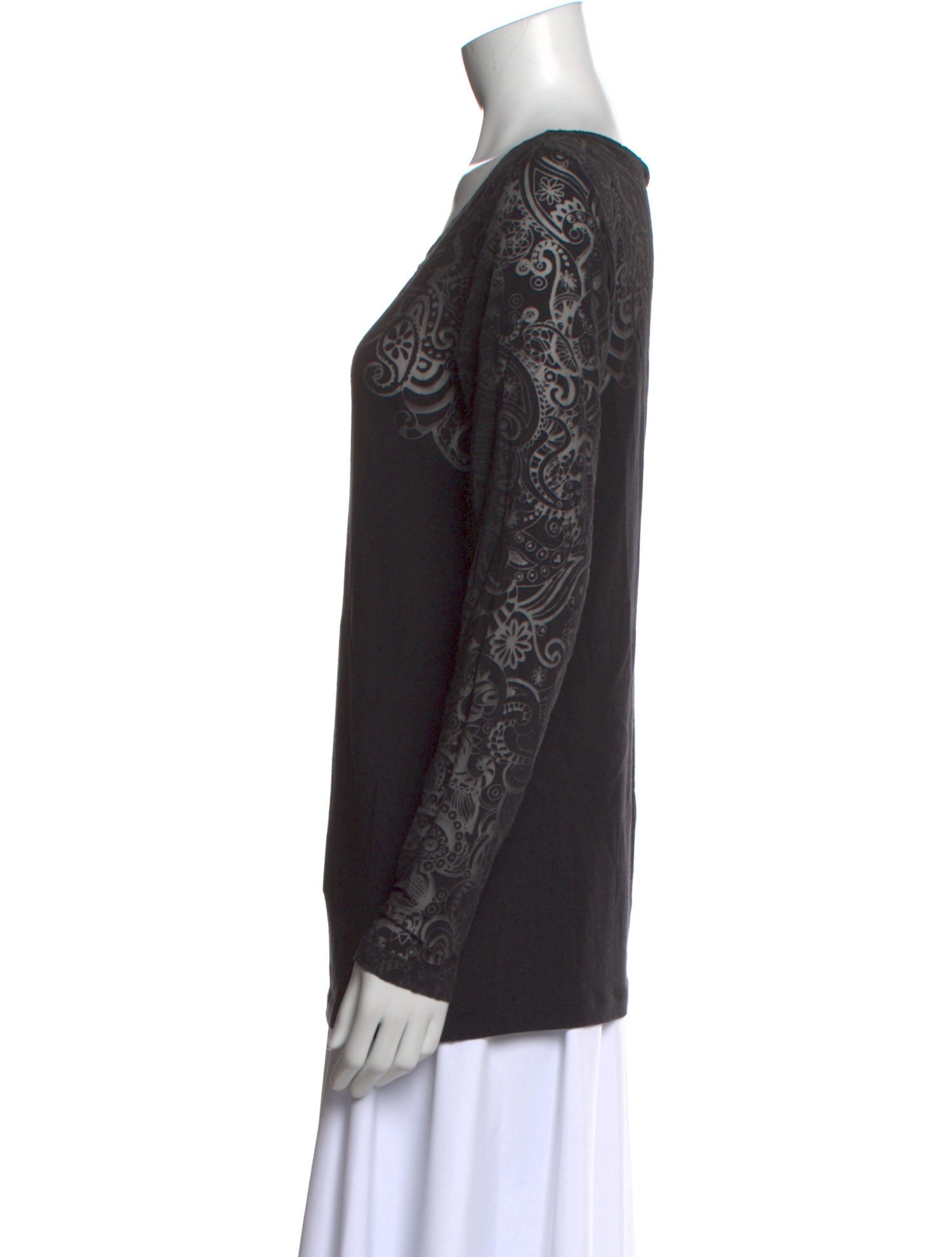 Etro Scoop Neck Long Sleeve Top