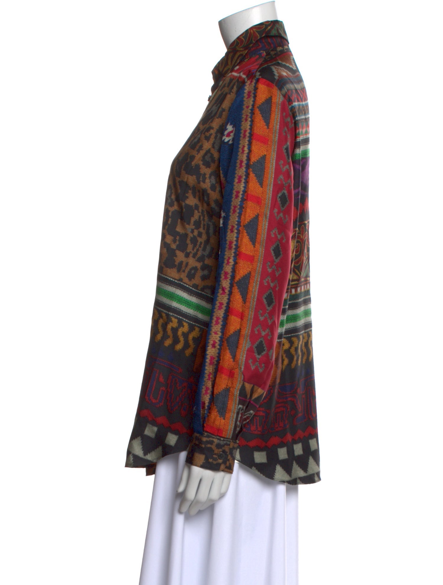 Etro Silk Printed Button-Up Top