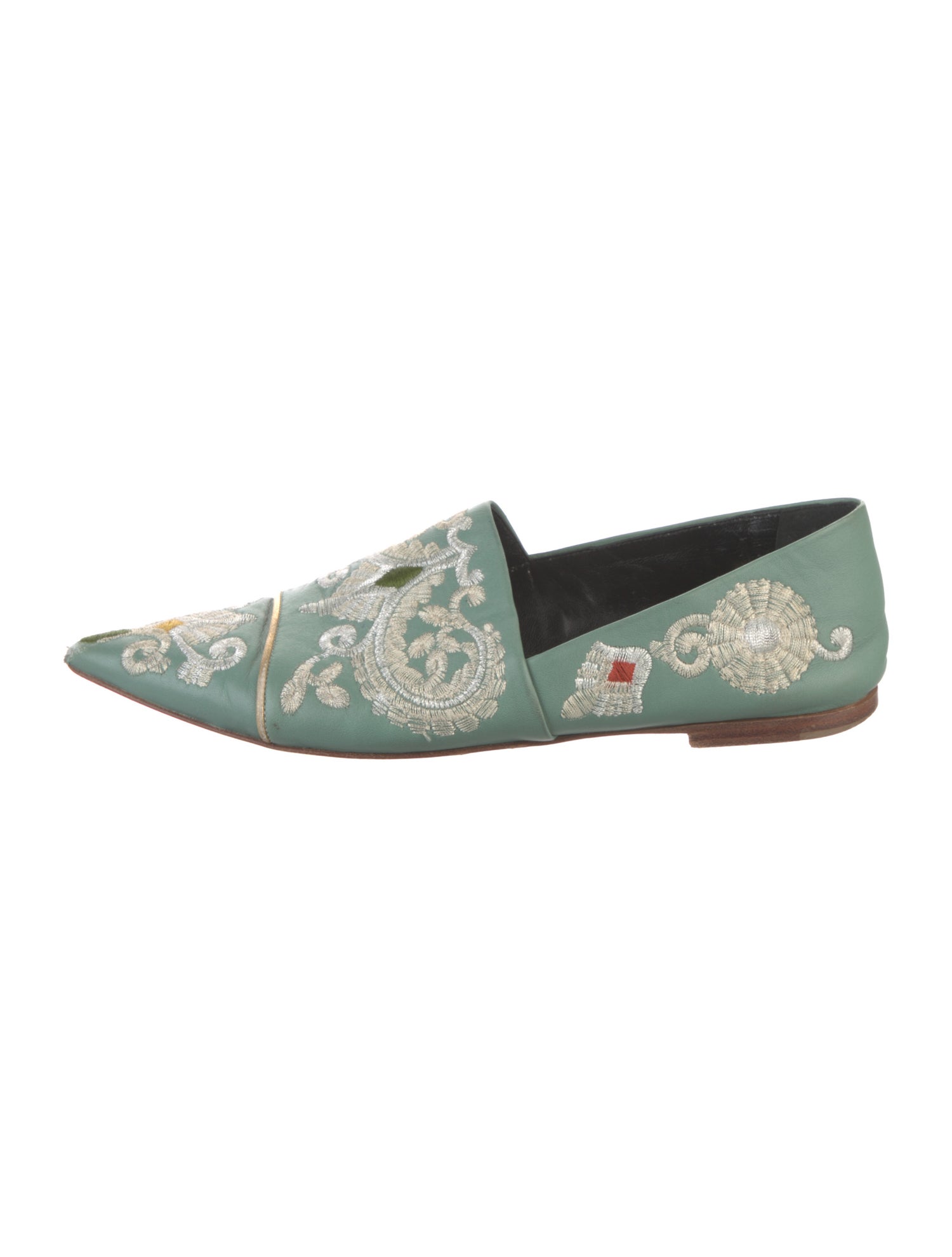 Etro Leather Floral Print Flats