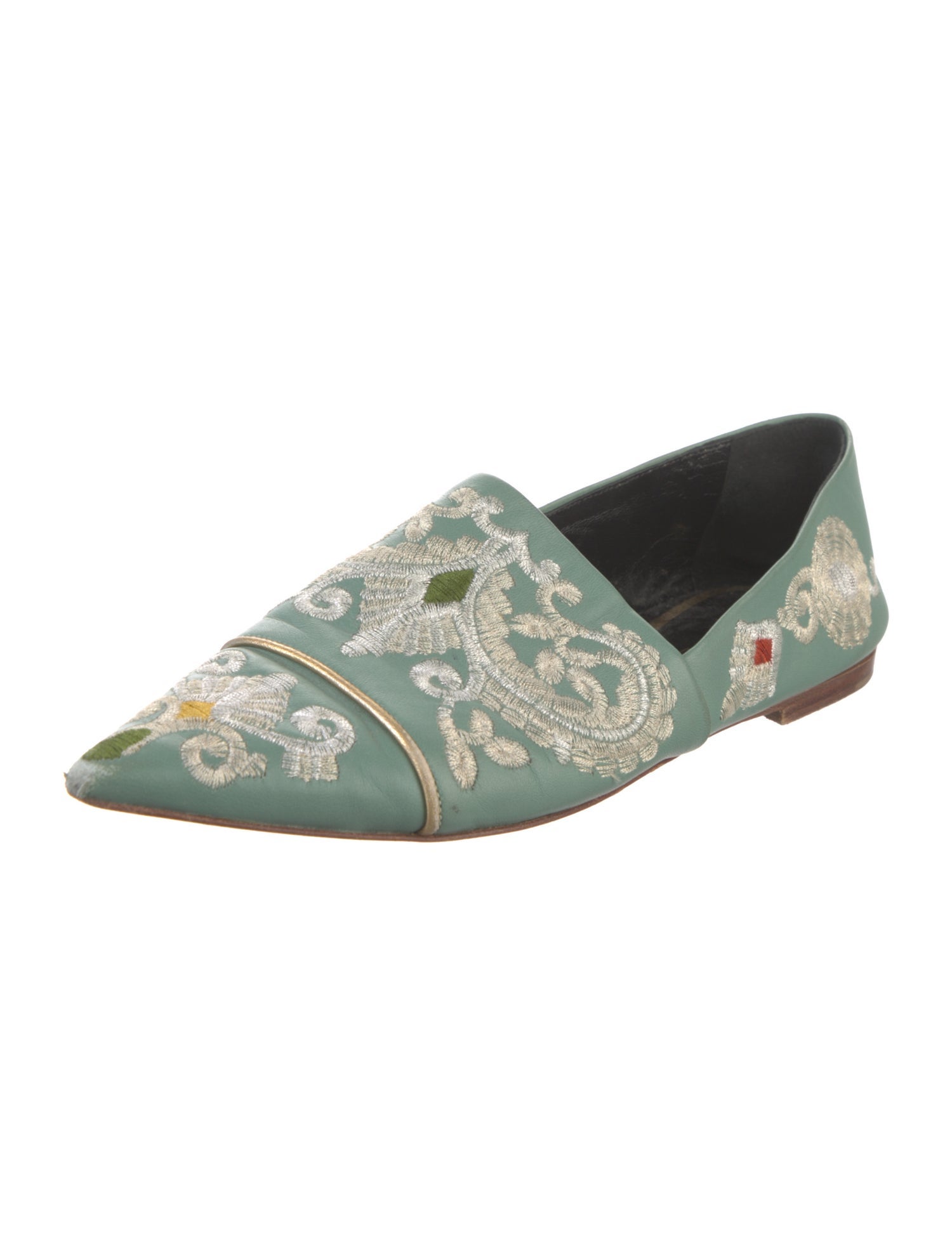 Etro Leather Floral Print Flats
