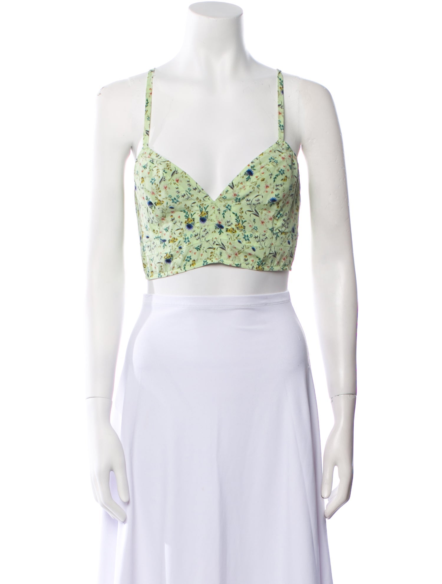 Etro Floral Print V-Neck Crop Top