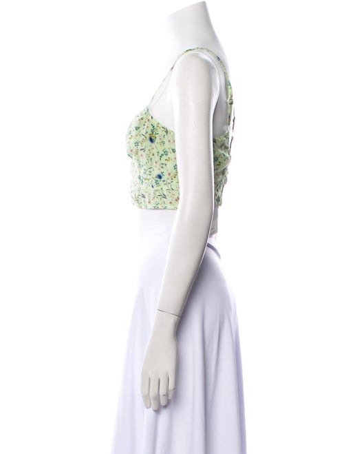 Etro Floral Print V-Neck Crop Top