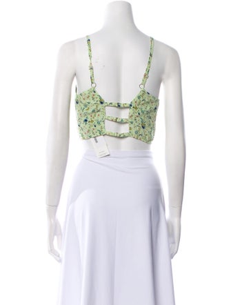 Etro Floral Print V-Neck Crop Top