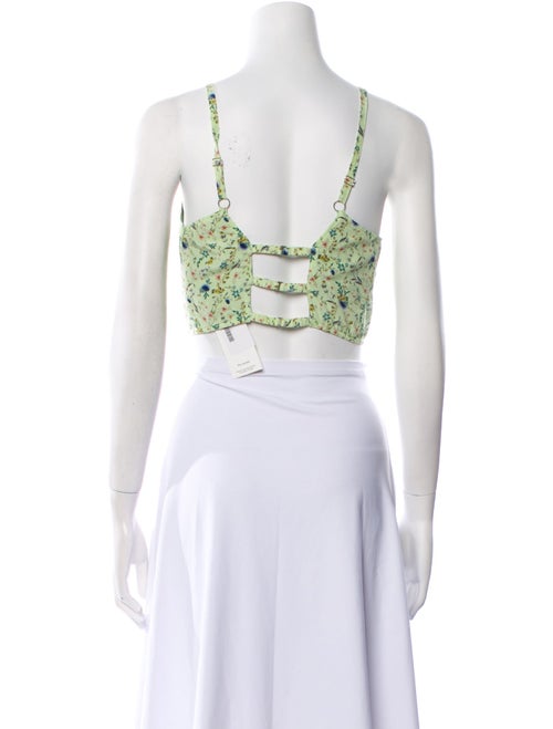 Etro Floral Print V-Neck Crop Top