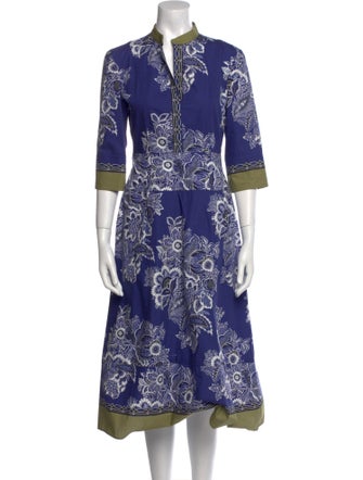 Etro Floral Print Midi Length Dress