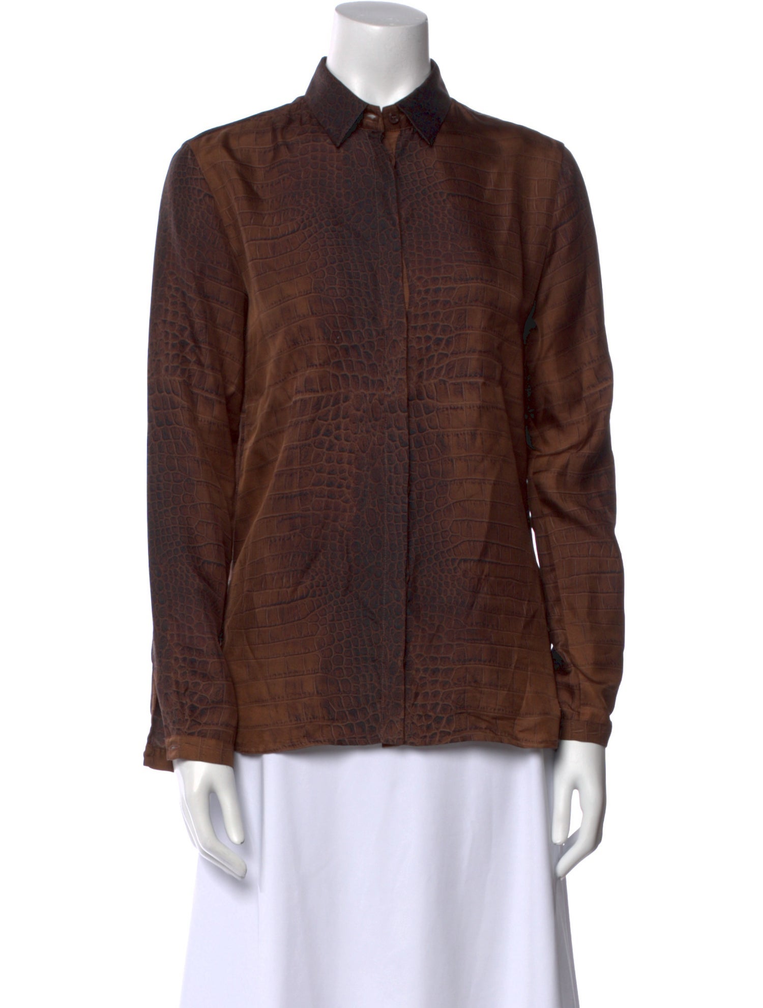 Etro Silk Long Sleeve Button-Up Top