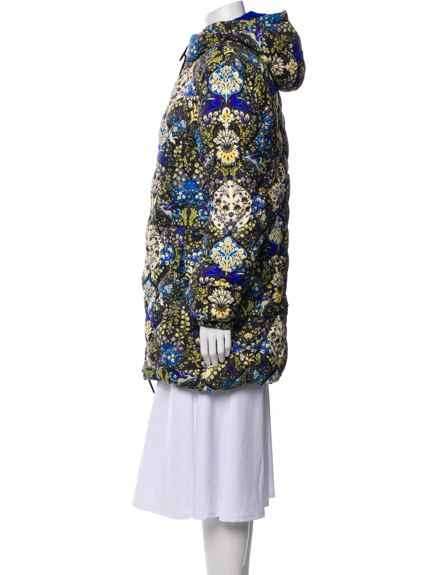 Etro Nylon Floral Print Down Coat