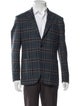 Etro Wool Plaid Print Peacoat