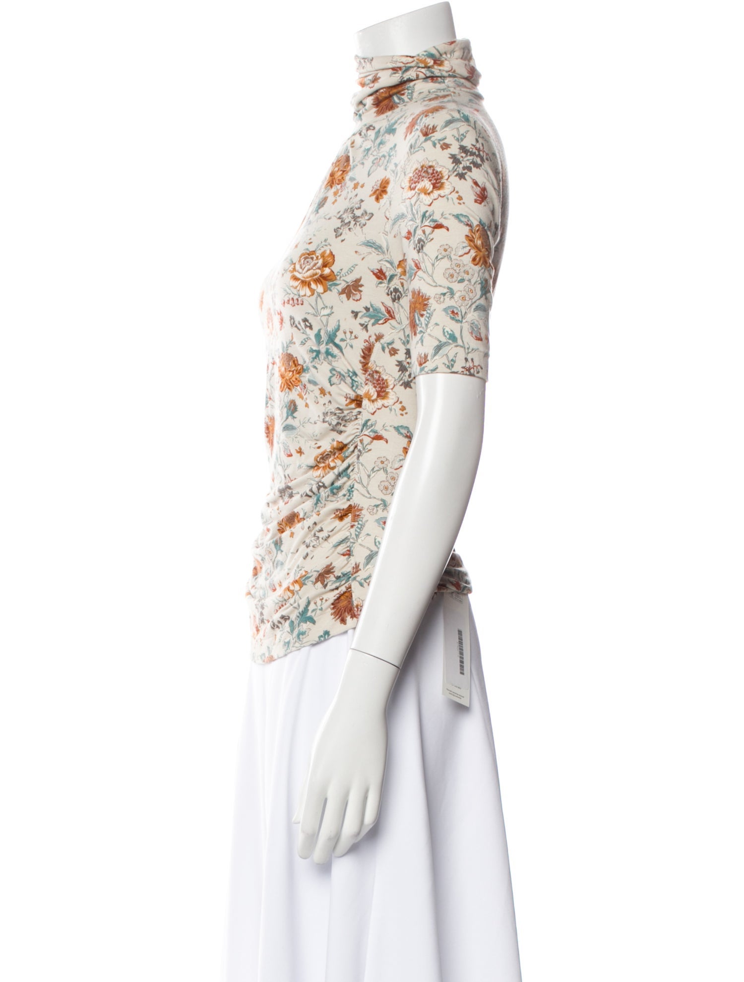 Etro Floral Print Turtleneck Top