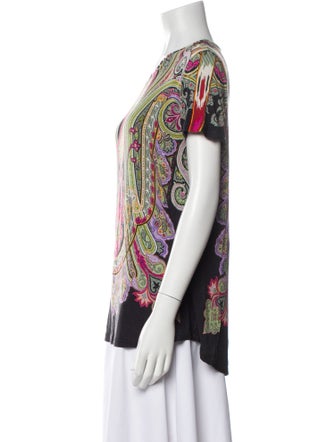 Etro Silk Paisley Print T-Shirt