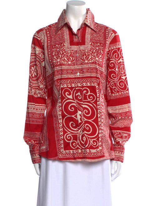 Etro Printed Long Sleeve Button-Up Top
