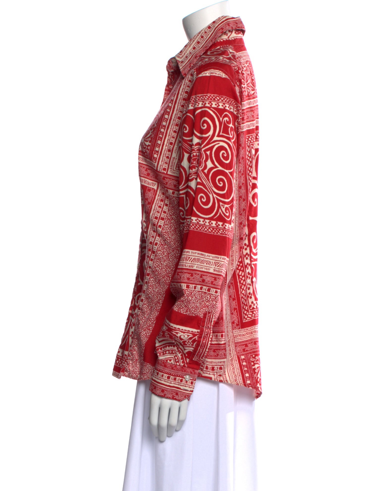 Etro Printed Long Sleeve Button-Up Top