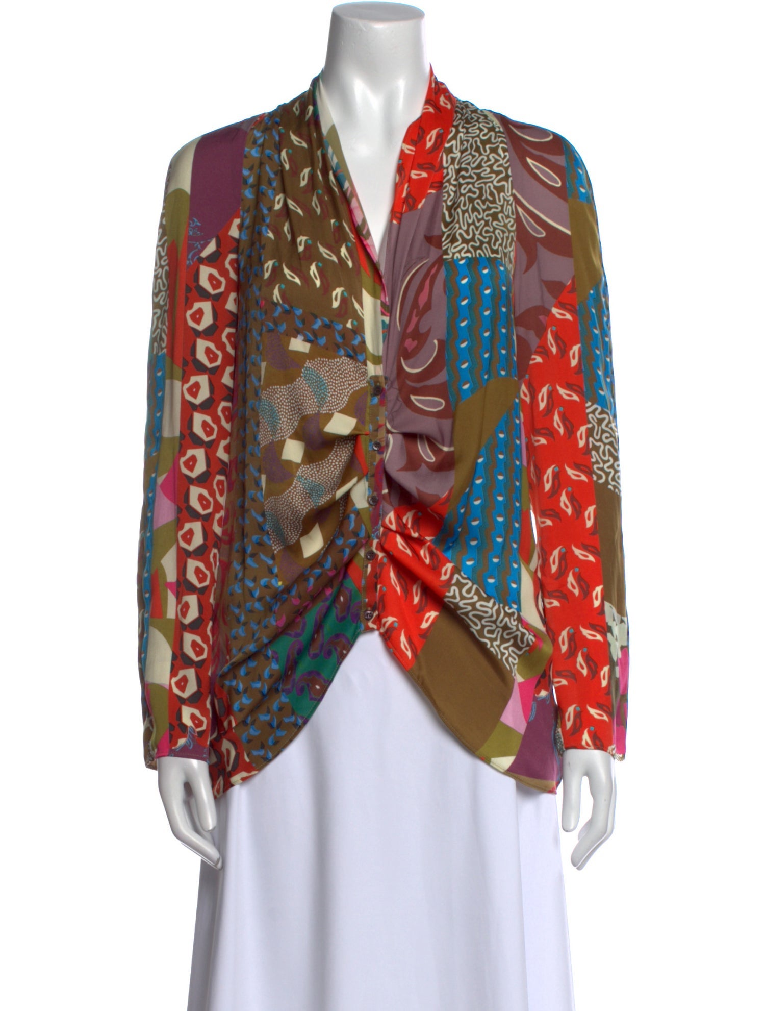 Etro Printed V-Neck Blouse