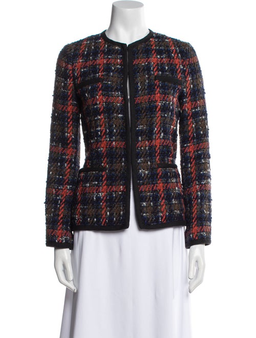 Etro Wool Plaid Print Evening Jacket