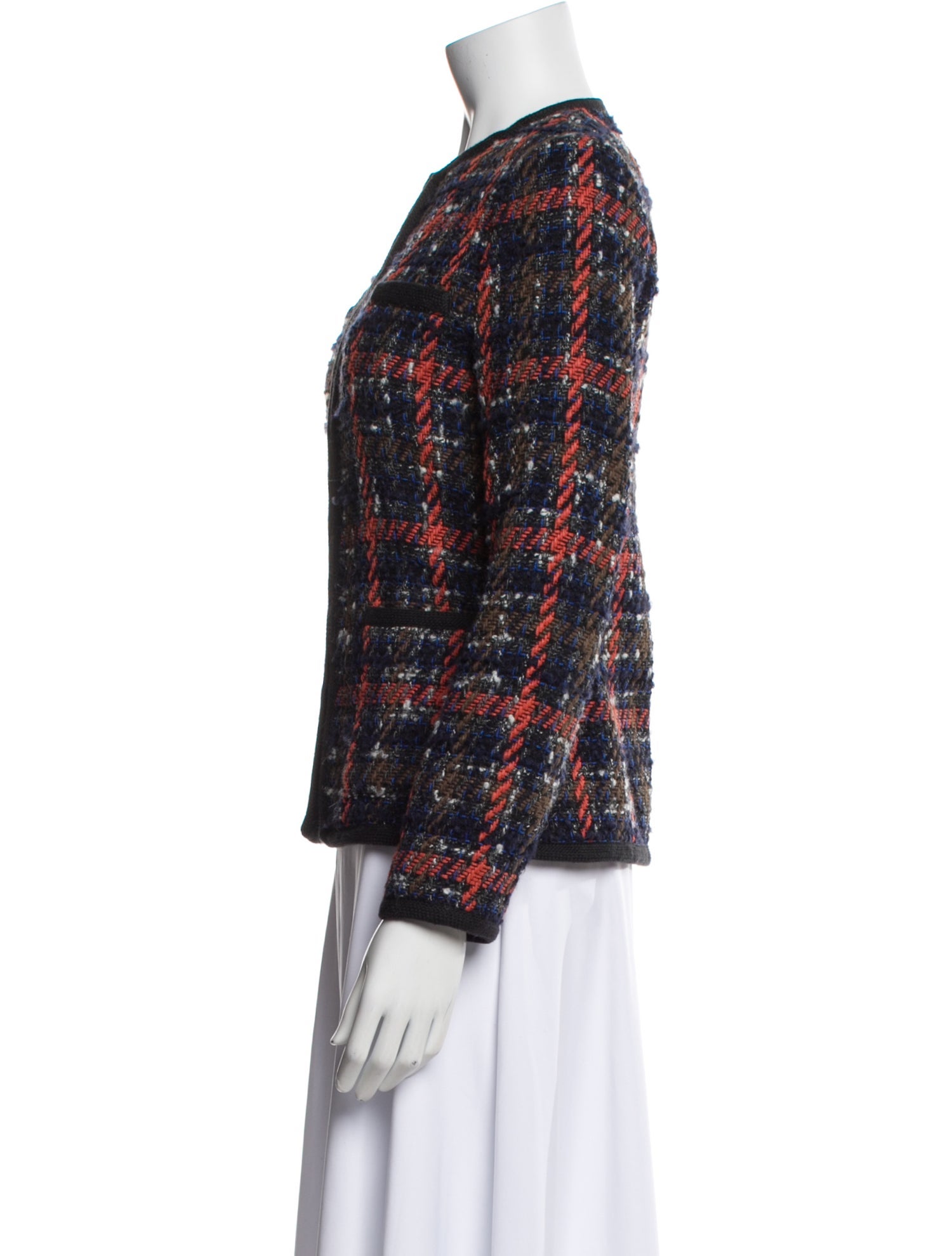 Etro Wool Plaid Print Evening Jacket
