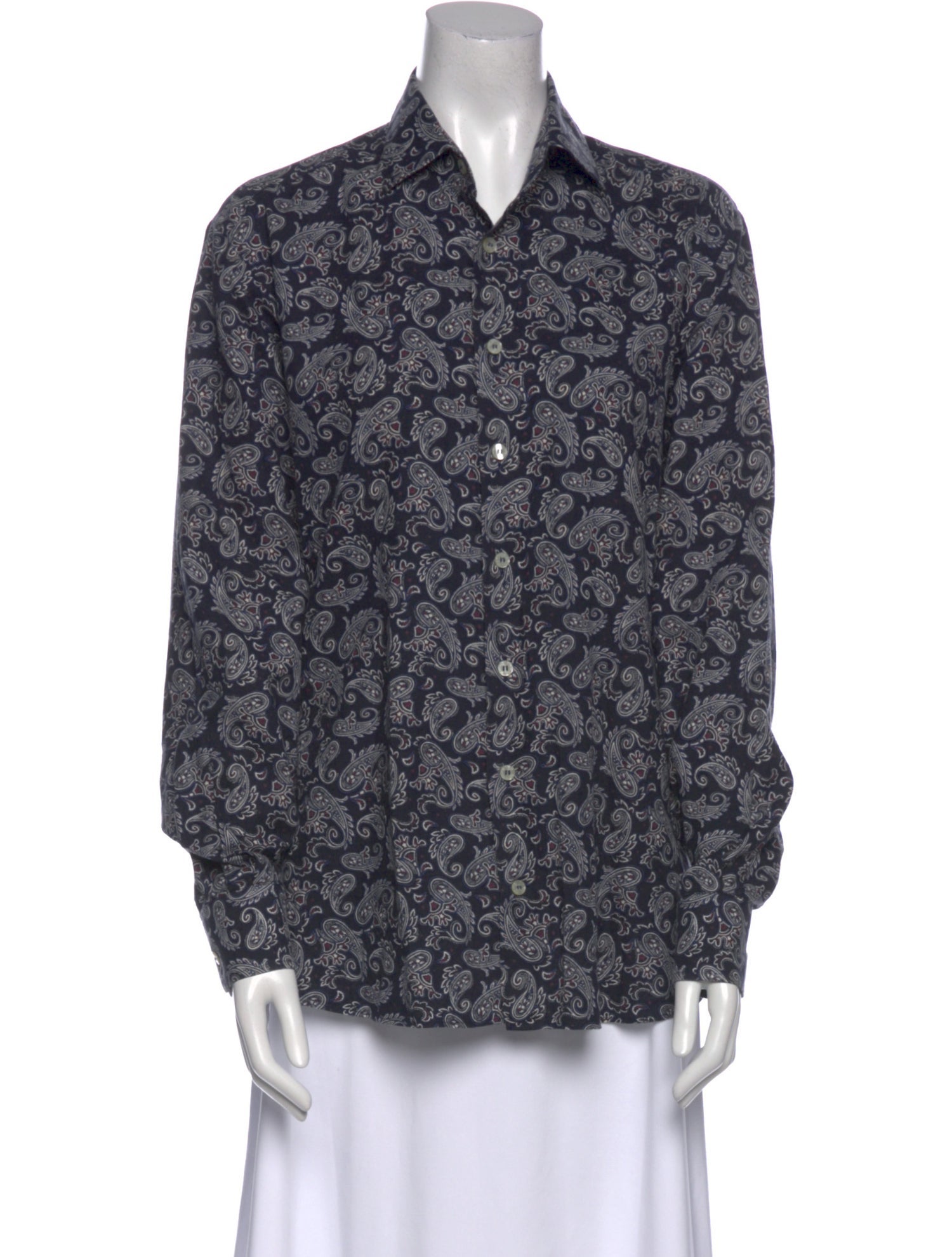 Etro Paisley Print Long Sleeve Button-Up Top