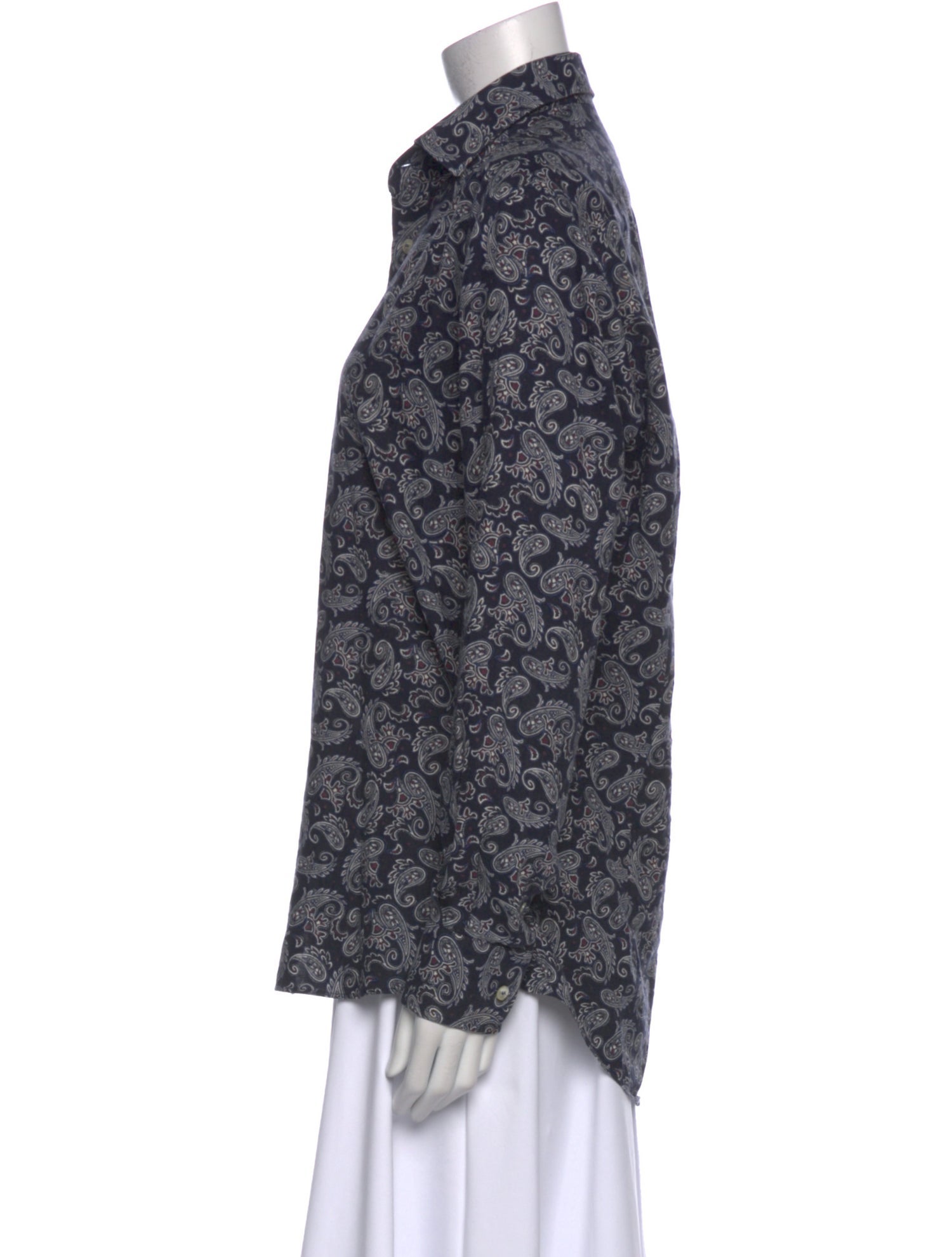 Etro Paisley Print Long Sleeve Button-Up Top