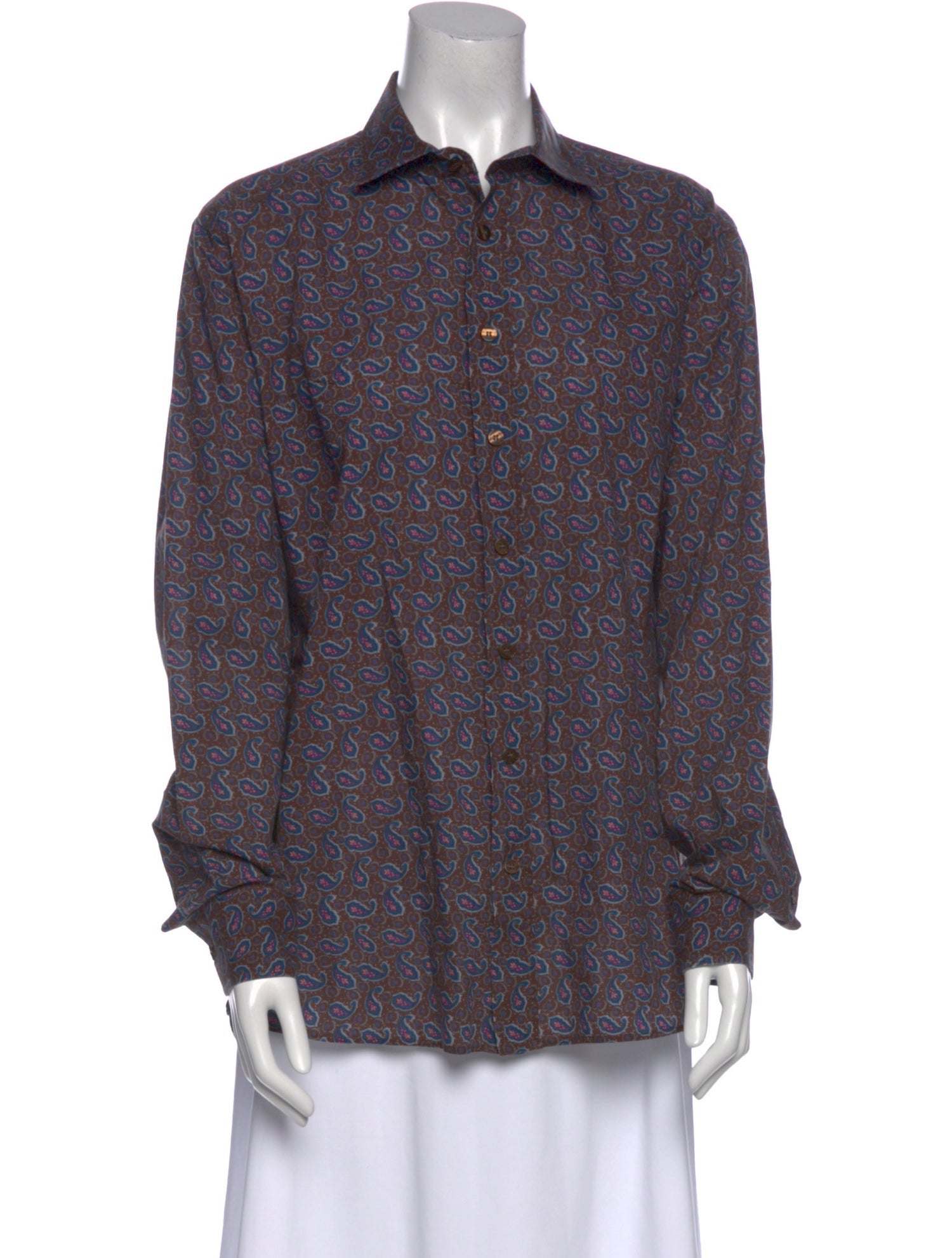 Etro Paisley Print Long Sleeve Button-Up Top