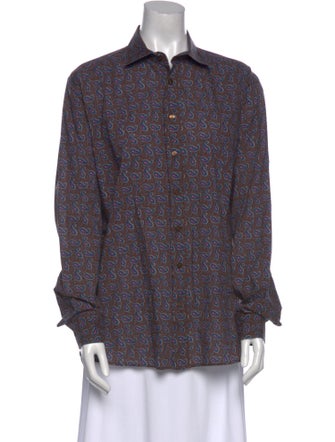 Etro Paisley Print Long Sleeve Button-Up Top