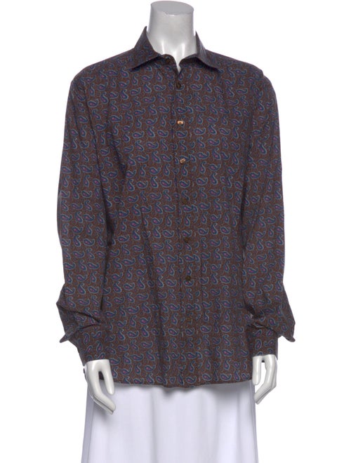 Etro Paisley Print Long Sleeve Button-Up Top