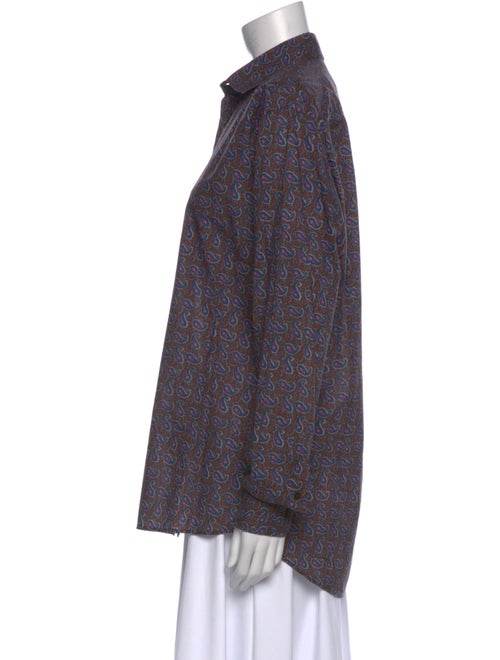 Etro Paisley Print Long Sleeve Button-Up Top