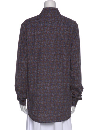 Etro Paisley Print Long Sleeve Button-Up Top