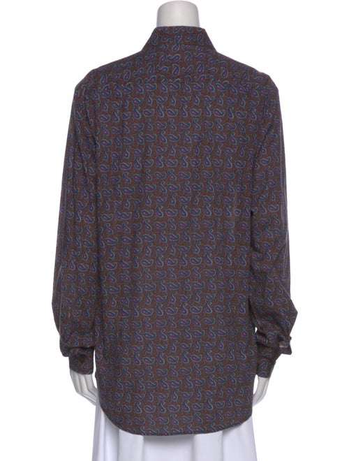 Etro Paisley Print Long Sleeve Button-Up Top