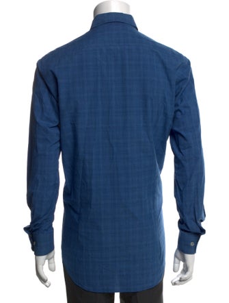 Etro Plaid Print Long Sleeve Dress Shirt