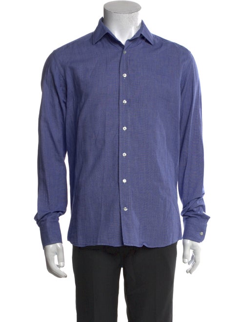 Etro Plaid Print Long Sleeve Dress Shirt