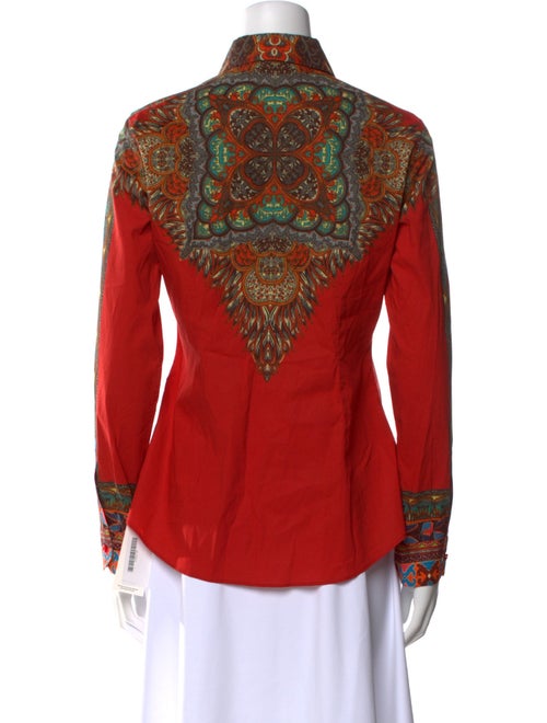 Etro Printed Long Sleeve Button-Up Top