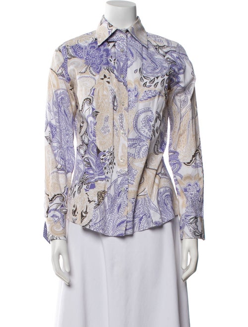 Etro Paisley Print Long Sleeve Button-Up Top