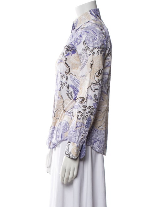 Etro Paisley Print Long Sleeve Button-Up Top