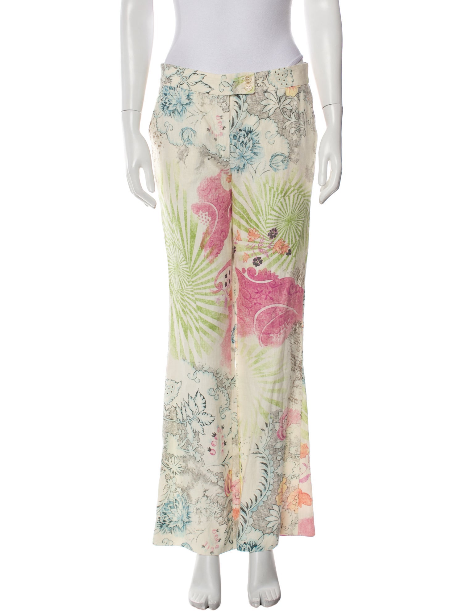 Etro Floral Print Wide Leg Pants