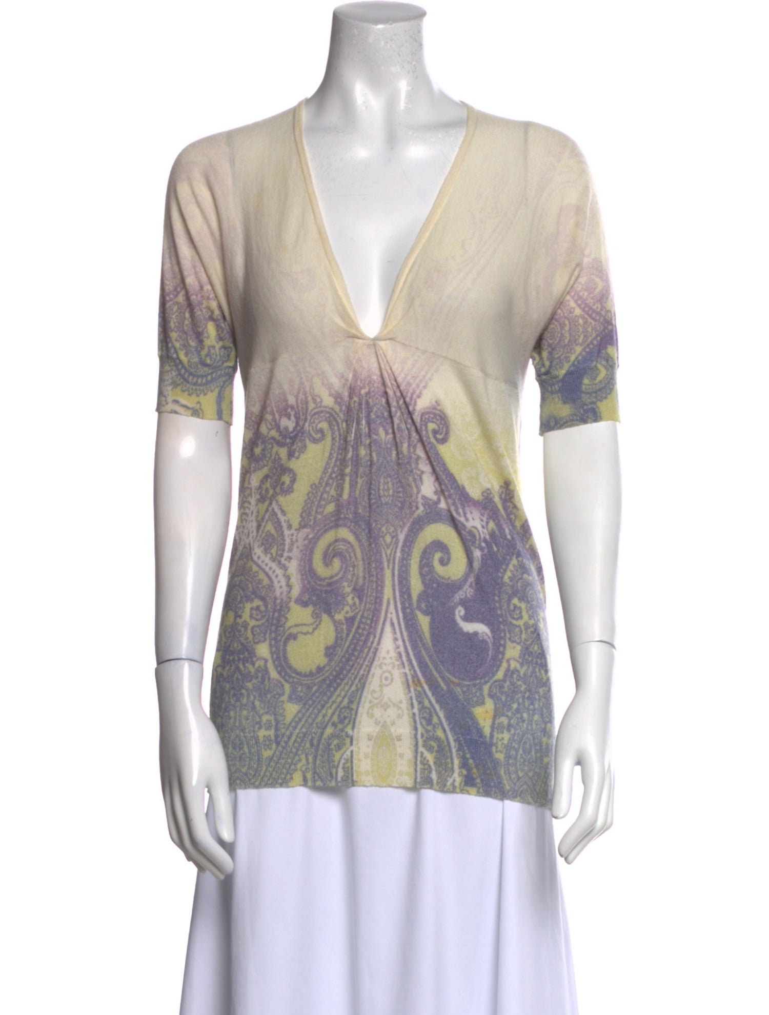 Etro Printed V-Neck Sweater