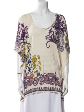 Etro Floral Print Scoop Neck Sweater